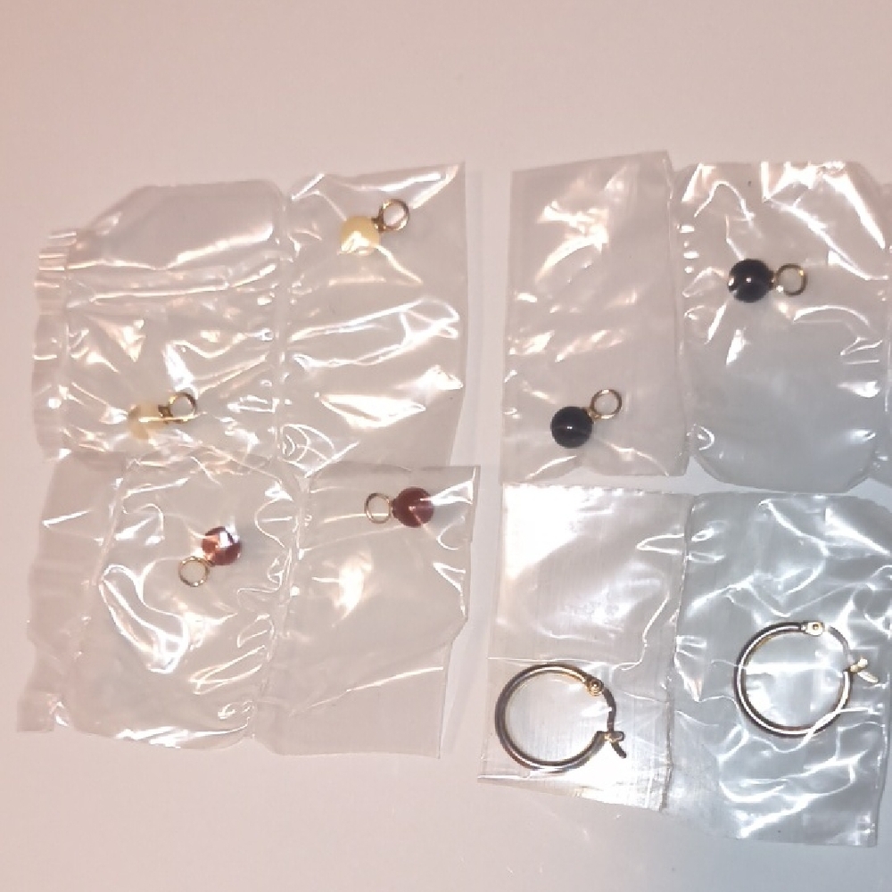 Sterling Silver Interchangeable Semi Precious and Multicolor Hoop Earrings Set